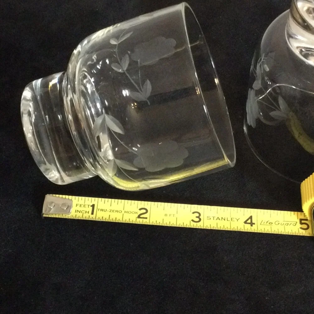 Vintage 80s Princess House Heritage 2 small Crystal tumbler glasses